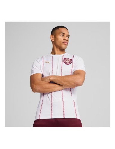 Puma camiseta mcfc prematch ss blanco rojo